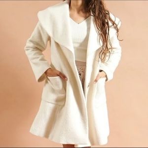 Snidel Ivory‎ White Sileen Coat Wool Blend Women’s Sz Small